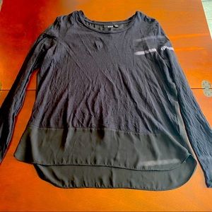 Women’s long sleeve mixed media tee shirt blouse